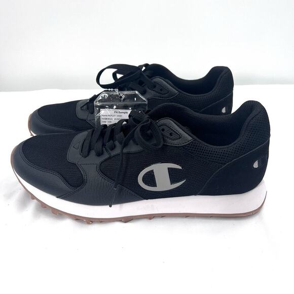 Champion Replay Dash Logo Sneakers Mens Size 11 Black / White - NEW - Picture 1 of 7